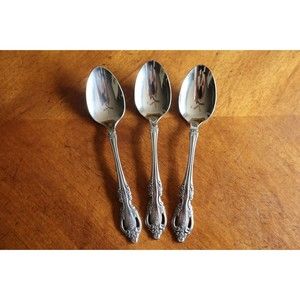 Lot 3x Oneida Community Brahms Teaspoon Stainless 5.9" Betty Crocker Pierced